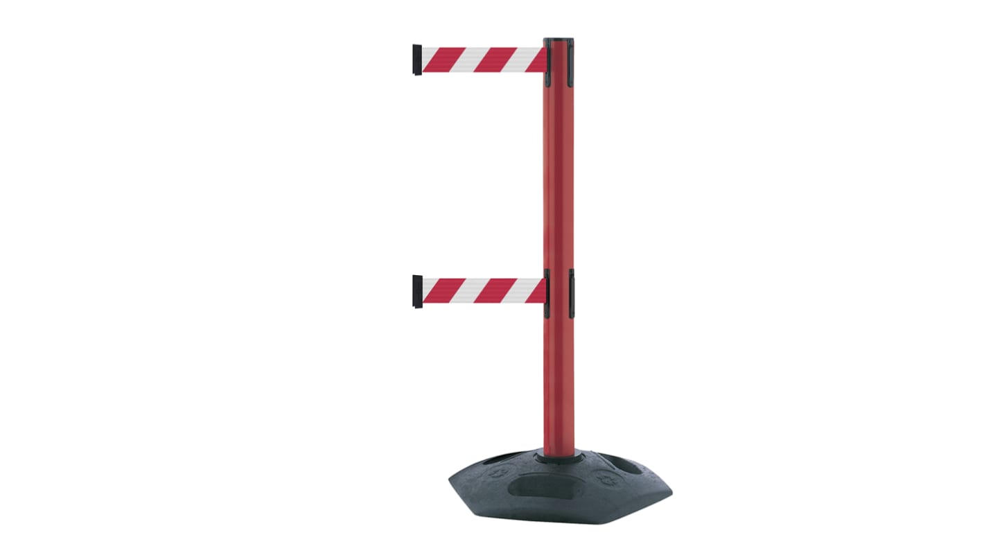 Barrière sécurité Tensator en Plastique Rouge, larg. 64mm x Haut. 960mm, Long. 3.65m