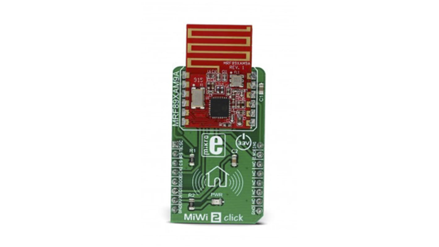 MikroElektronika MiWi 2 click MRF89XAM9A for Alarms, Applications for Remote Keyless Access, Data Loggers, Developing