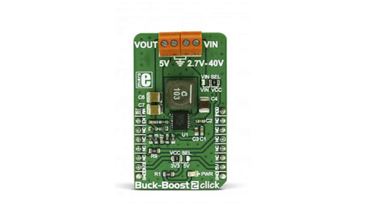 Vývojová sada pro řízení napájení, Buck-Boost 2 Click, DC/DC regulátor, MikroElektronika