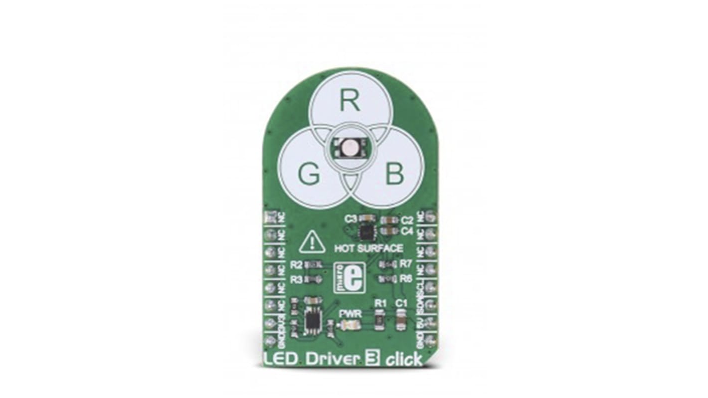 Vyhodnocovací sada LED, LED Driver 3 Click, NCP5623B, PCA9306, pro použití s: Použití v mnoha aplikacích dekorativního