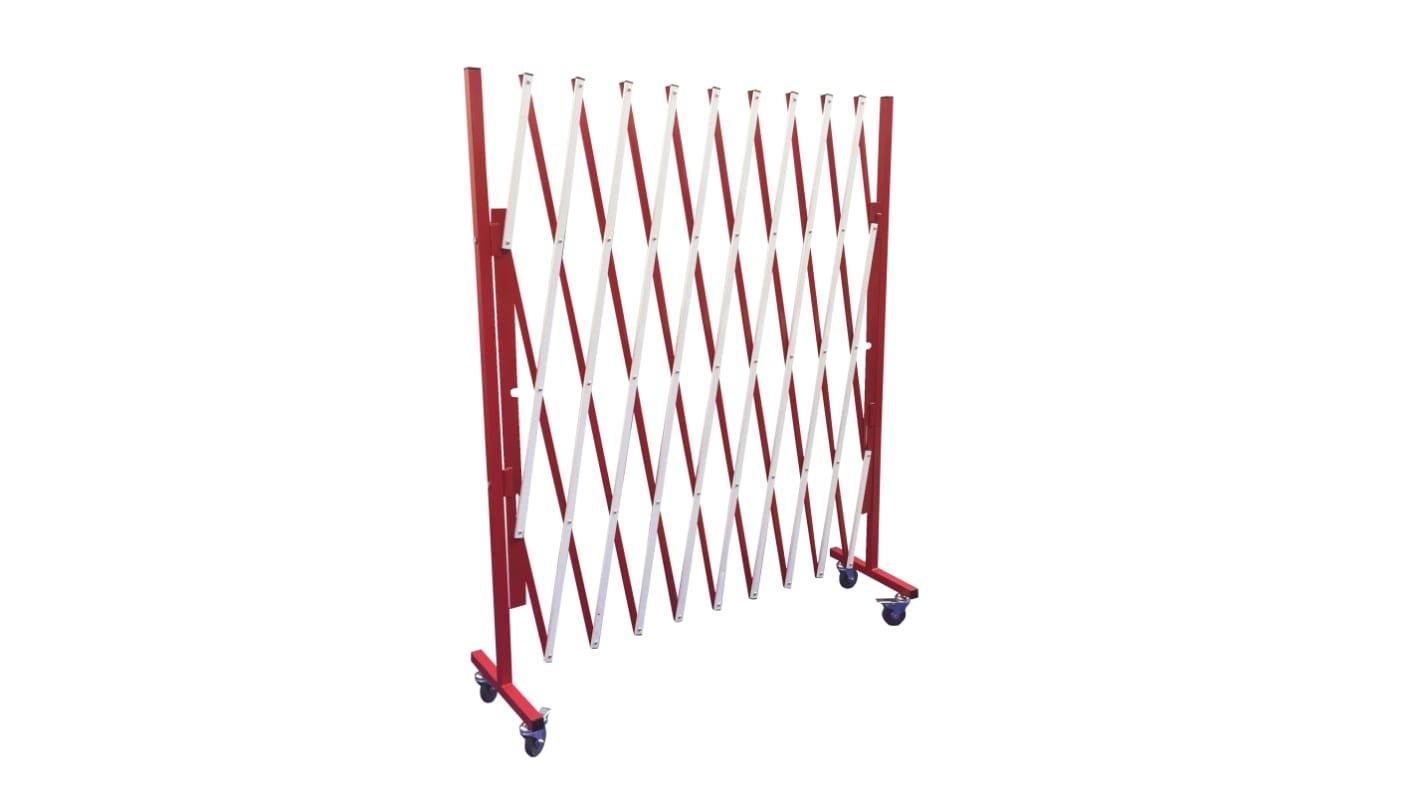 RS PRO Red & White Steel Extendable Barrier