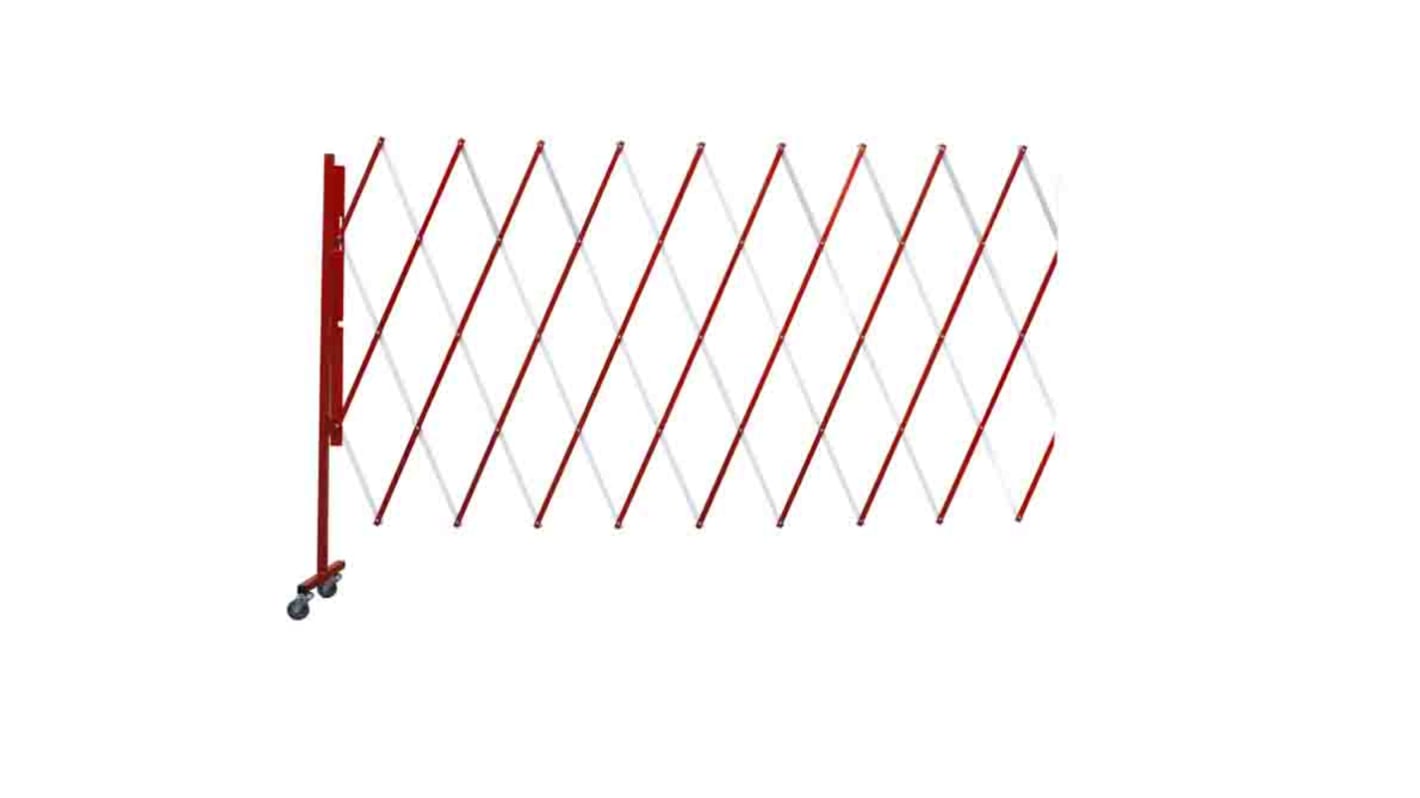 RS PRO Red & White Steel Extendable Barrier