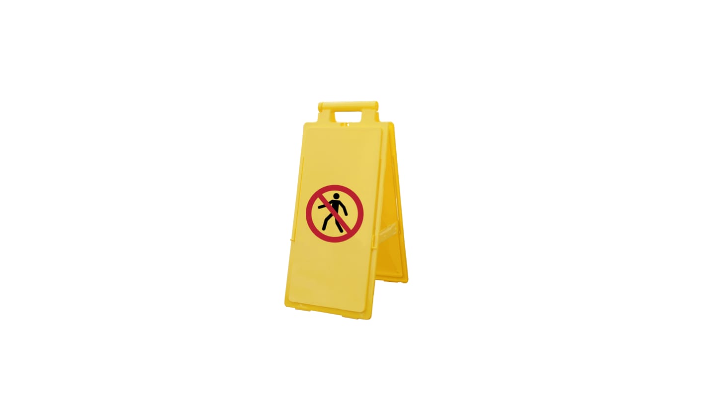 PP No Pedestrians Prohibition Sign, 640 x 280mm