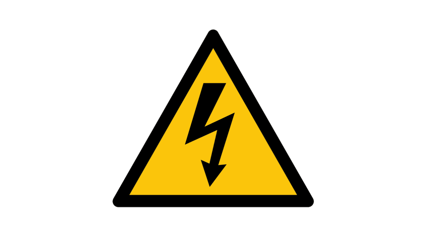 RS PRO Gefahr- und Warnbodenaufkleber, Warnschilder, PVC selbstklebend 'Gefahr durch Elektrizität', 500 mm x 500mm