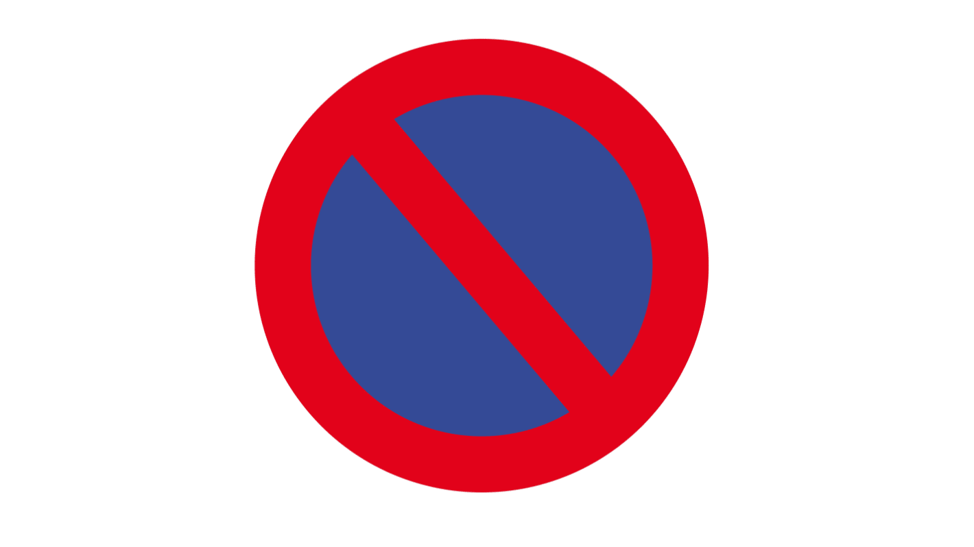 Señal de prohibición para suelo con pictograma: Prohibido Estacionar, autoadhesivo, Ø 500mm x 2 mm