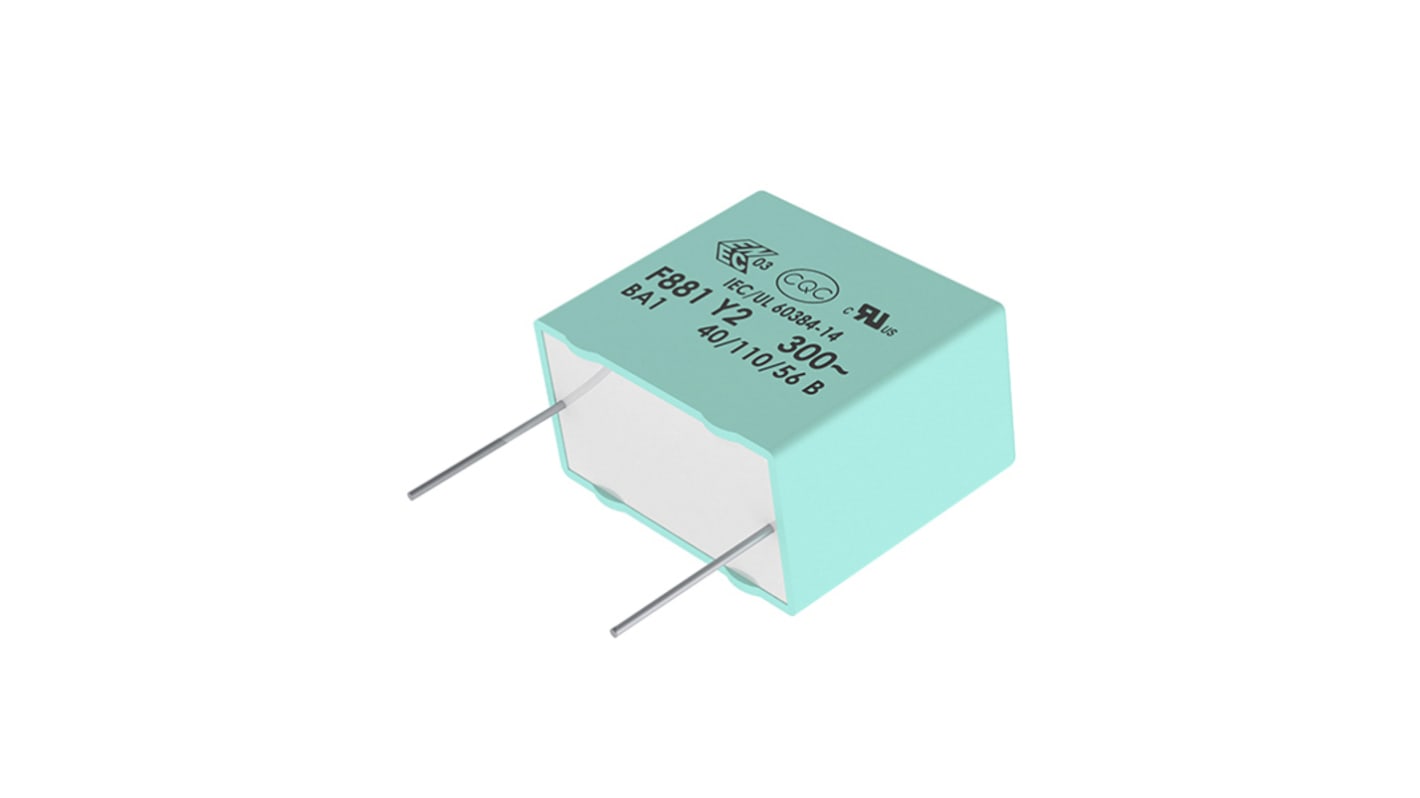 KEMET R46 Polypropylene Film Capacitor, 310V ac, ±20%, 1μF, Through Hole