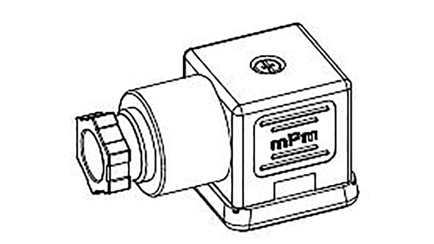 Konektor pro solenoidy podle normy DIN 43650, řada: 121064, formát pólů: 2P velikost průchodky PG11, 24 V