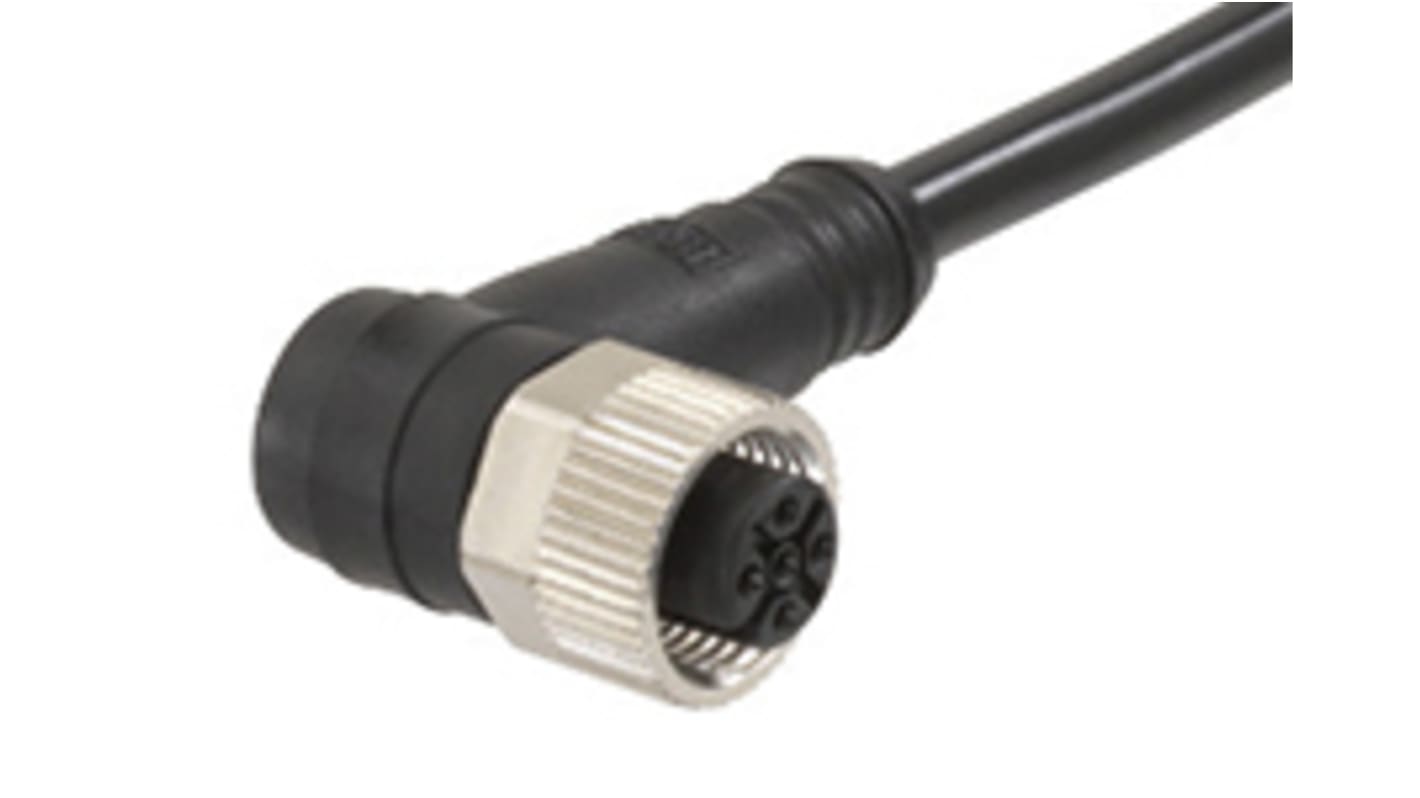 Cable de conexión Molex, con. A M12 Hembra, 4 polos, con. B Sin terminación, cod.: A, long. 5m, 250 V, 4 A, IP67