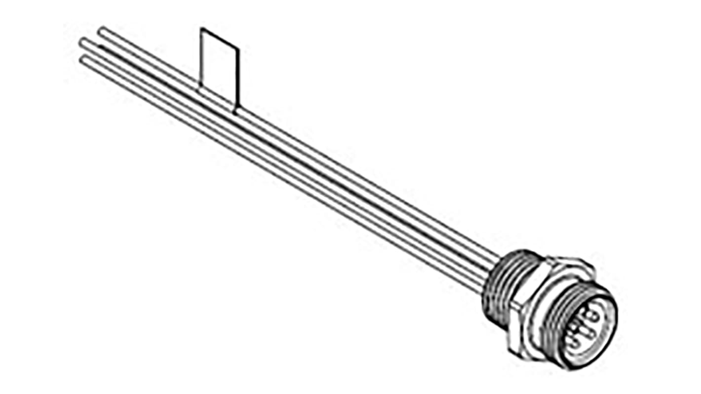 Molex Straight Male 4 way 7/8 in Circular to Unterminated Sensor Actuator Cable, 1m