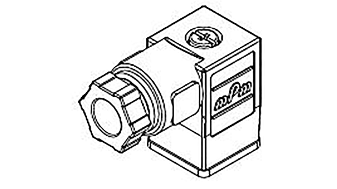 3P DIN 43650 ventilstik 121023 serie, forskruningsstørrelse PG7, IP65, IP67, 16A, 250 V ac, 300 V dc