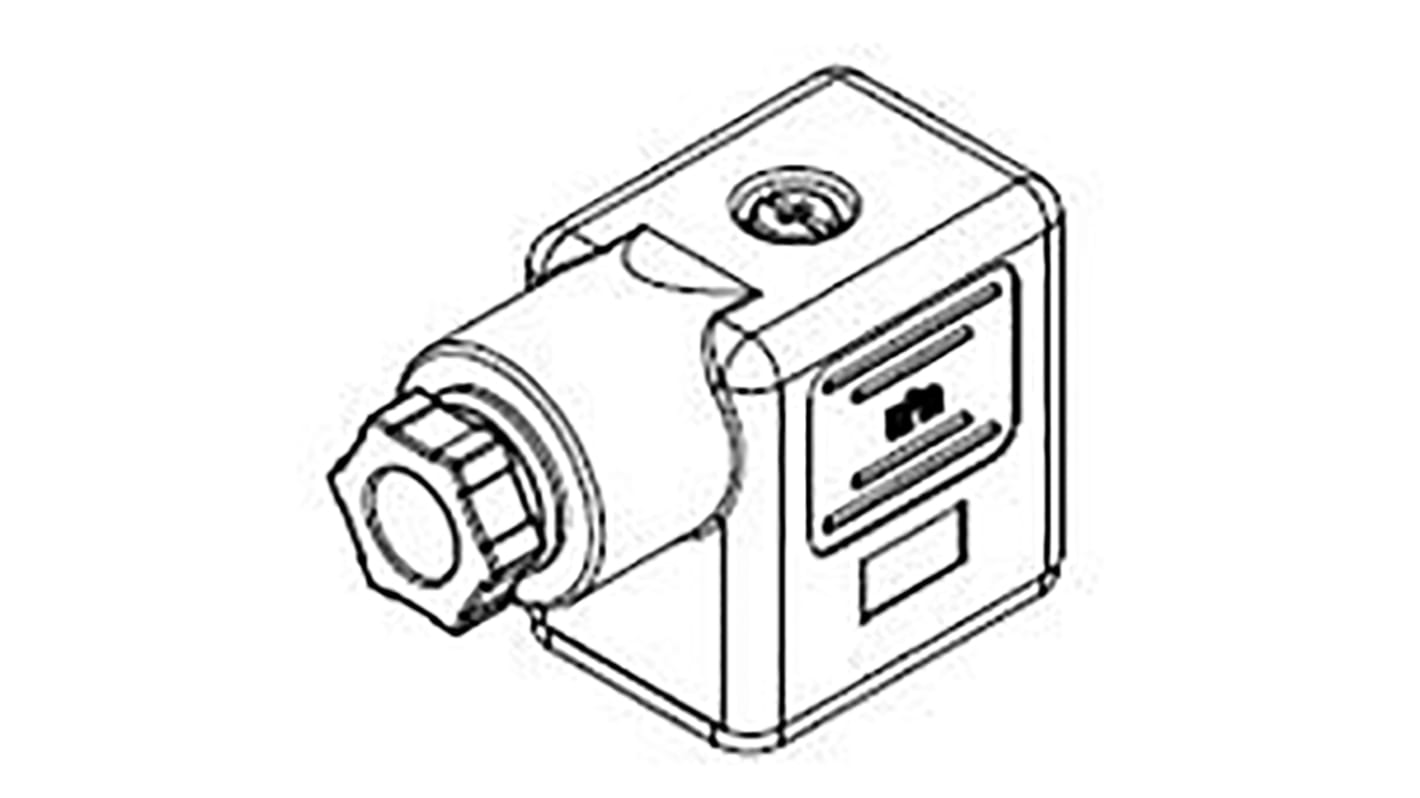 Connettore solenoide Molex DIN 43650 B, 2P+E, 250 V c.a., 300 V c.c.