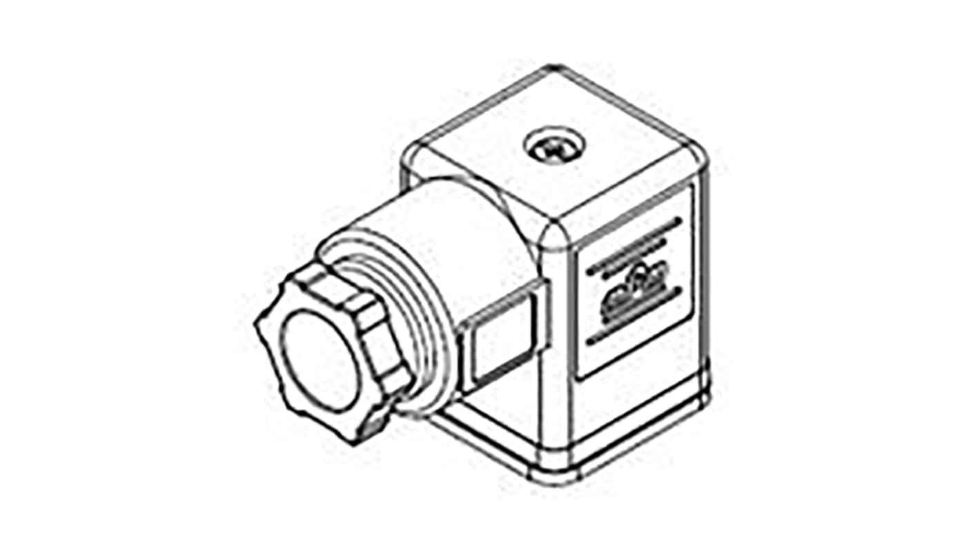 Konektor pro solenoidy podle normy DIN 43650, řada: 121023, formát pólů: 2P+E velikost průchodky PG9, IP65, IP67, 16A,