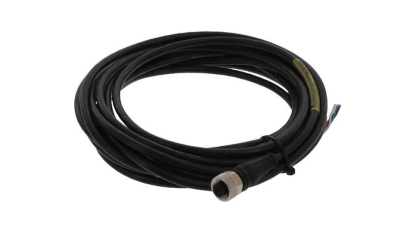 Cable de conexión Molex, con. A M12 Hembra, 4 polos, con. B Sin terminación, long. 5m, 250 V, 4 A, IP67