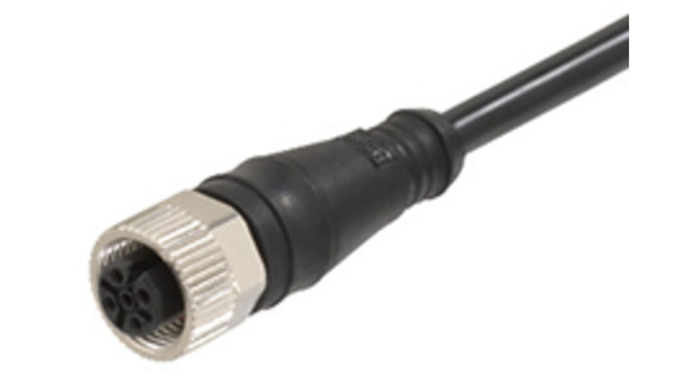 Cable de conexión Molex, con. A M12 Hembra, 8 polos, con. B Sin terminación, cod.: A, long. 5m, 30 V, 2 A, IP67