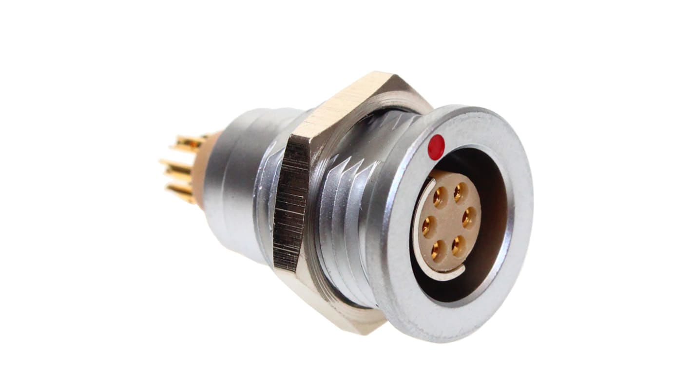 Conector circular CAMDENBOSS hembra serie CamCirc CCB2 de 6 vías hembra, Montaje en Panel, IP68