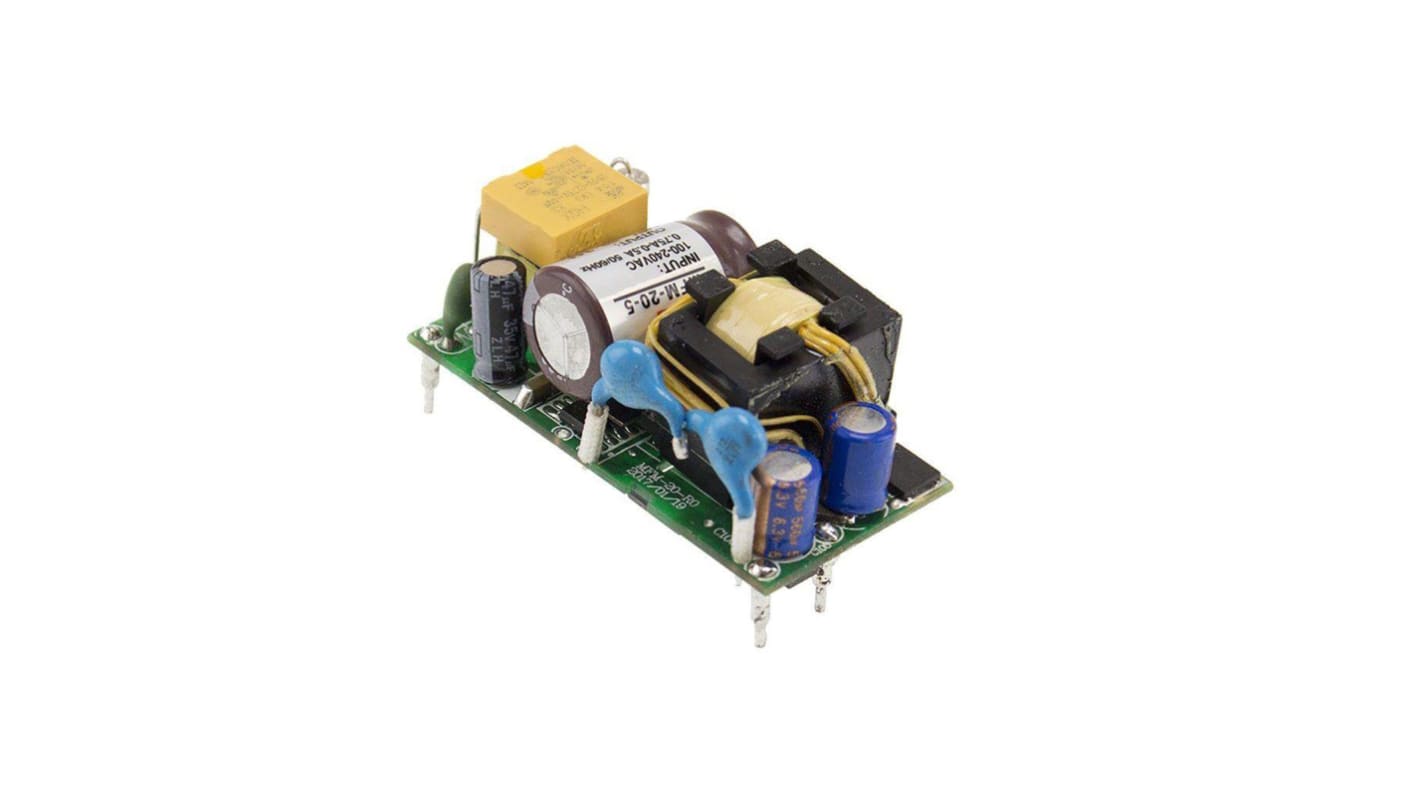 MEAN WELL Switching Power Supply, MFM-20-12, 12V dc, 1.8A, 21.6W, 1 Output, 80 → 264V ac Input Voltage