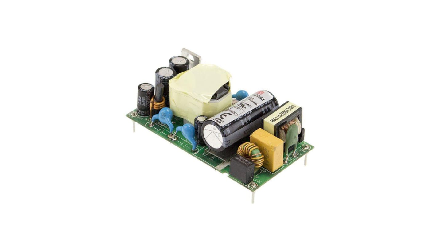 MEAN WELL Switching Power Supply, MFM-30-12, 12V dc, 2.5A, 30W, 1 Output, 80 → 264V ac Input Voltage