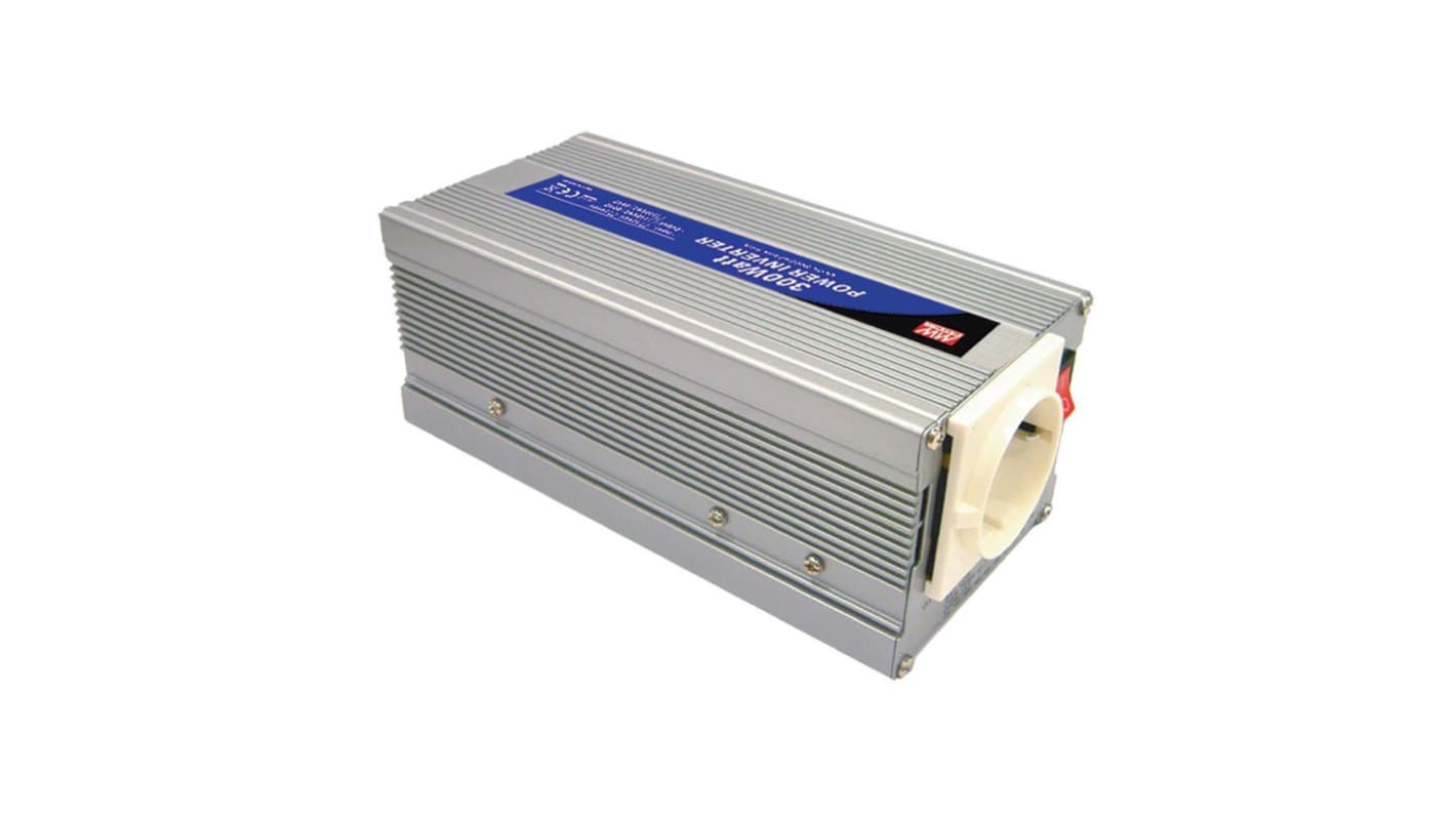 Inverter di potenza MEAN WELL, ingresso 12V cc, uscita 230V ca, 1.3A, 300W, connettore Presa Schuko