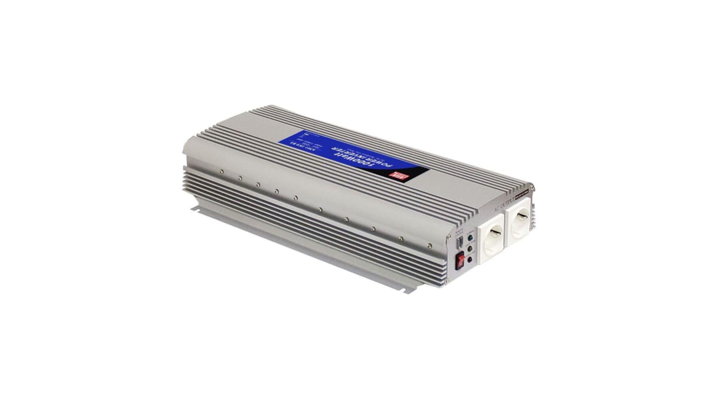 Inverter di potenza MEAN WELL, ingresso 12V cc, uscita 230V ca, 6.52A, 1500W, connettore Presa Schuko