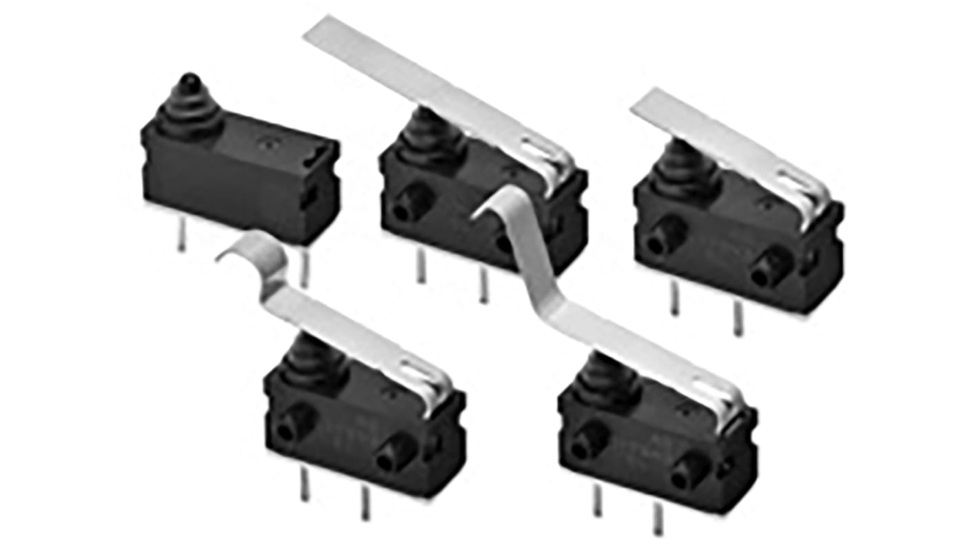 Omron Subminiatur-Mikroschalter Stift Stößel-Betätiger PCB, 100 mA, SPST IP 67 1 N -40°C - +85°C