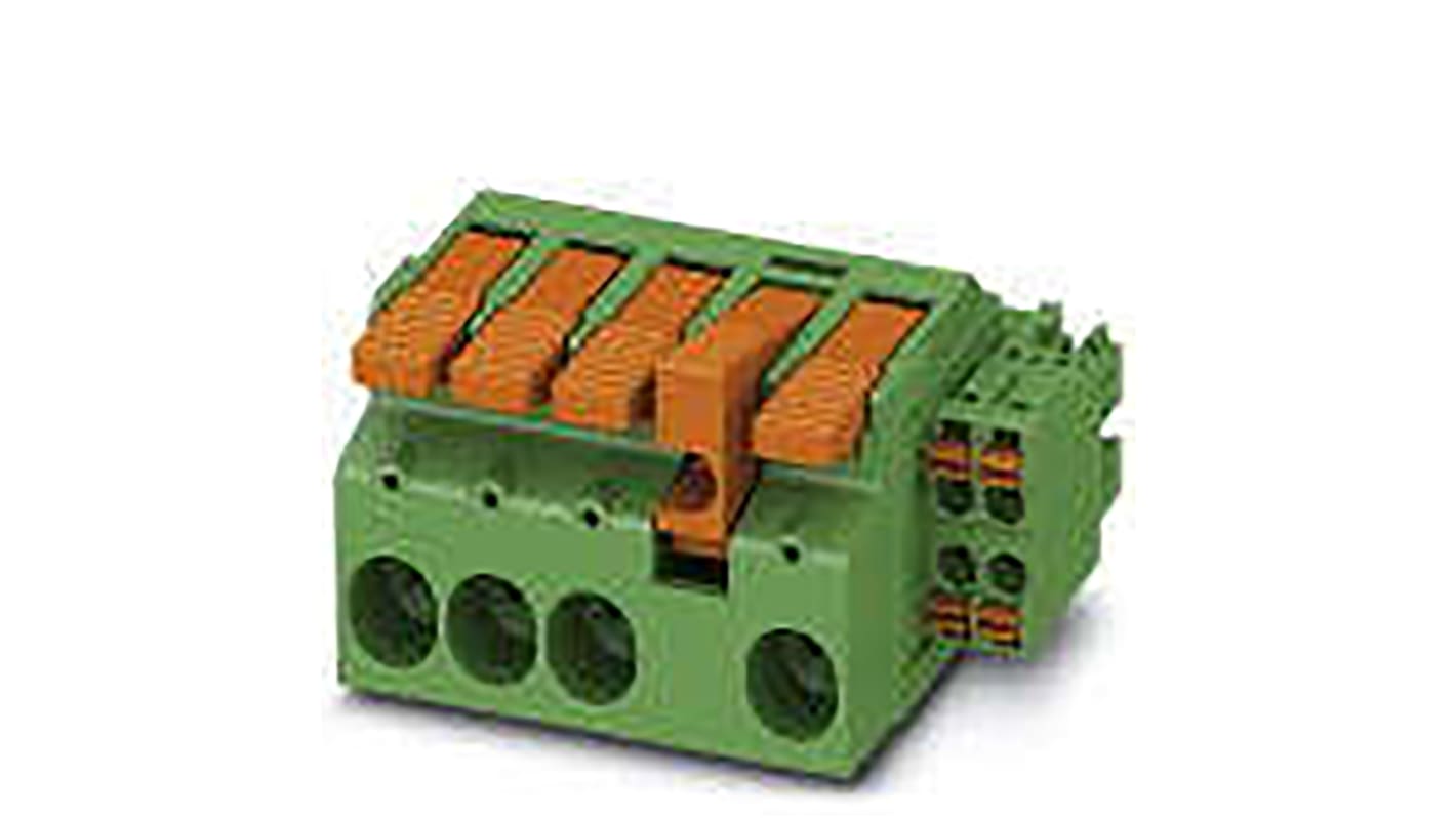 Phoenix Contact LPCH 6/ 4+4-STL4-7.62 Series PCB Terminal Block, 8-Contact, 3.81 mm, 7.62 mm Pitch, Cable Mount, 2-Row,