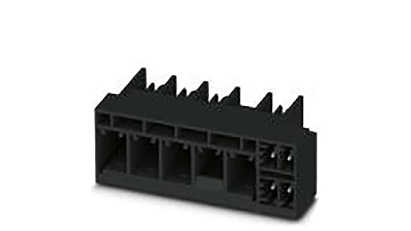 Phoenix Contact PCH 6/ 4+4-G1L4-7.62 BK Series PCB Terminal Block, 8-Contact, 7.62mm Pitch, Cable Mount, 2-Row, Screw