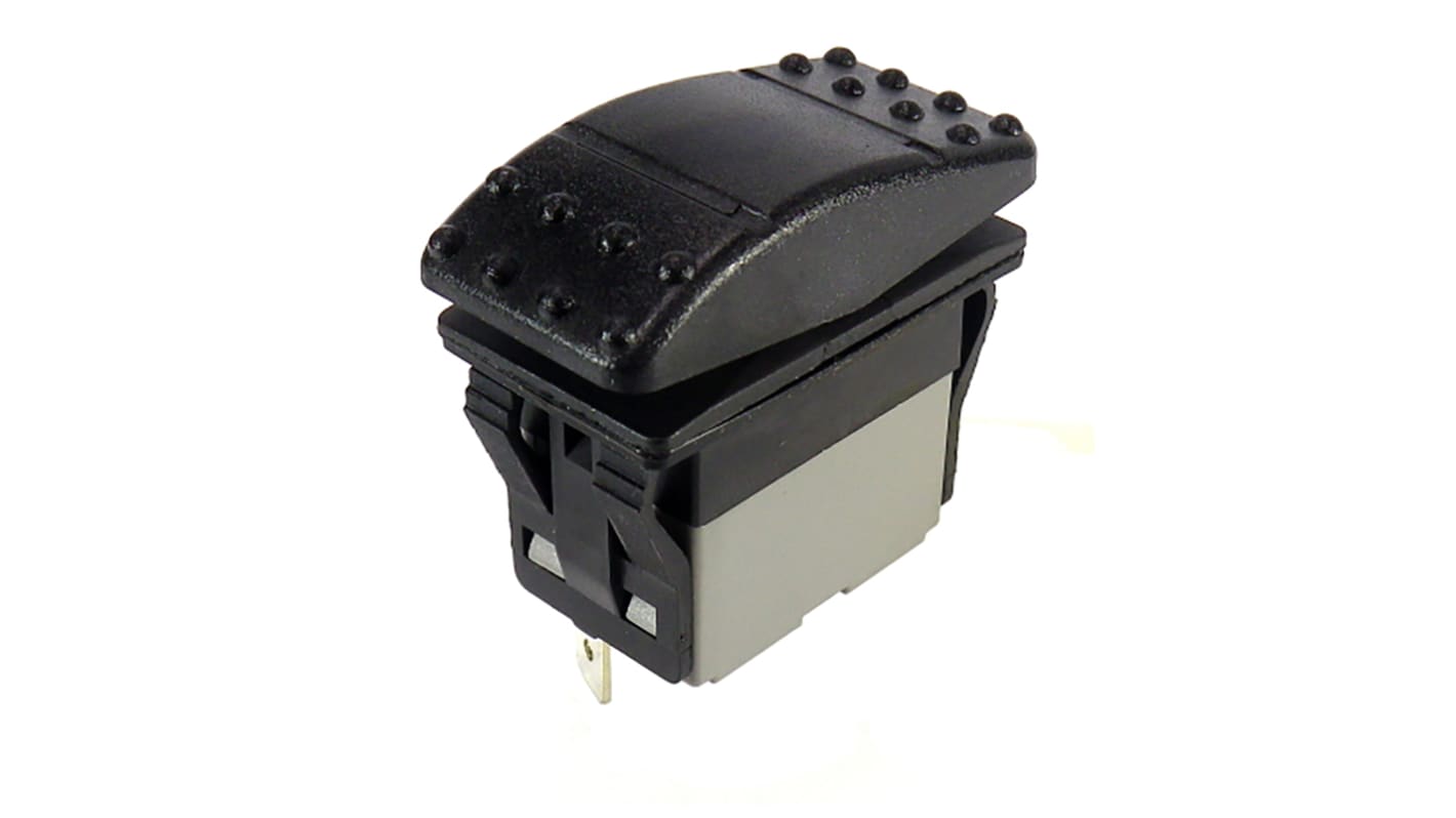 Interruptor de balancín, Contacto SPDT, On-Off-(On), 16 A a 125 → 250 V ac, 16 A a 30 V dc, 20 A a 125 →