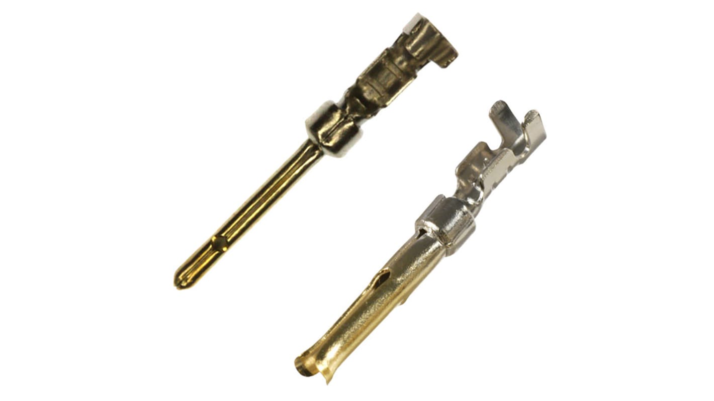 Norcomp Male Crimp D-sub Connector Contact, Gold over Nickel Pin, 20 → 26 AWG