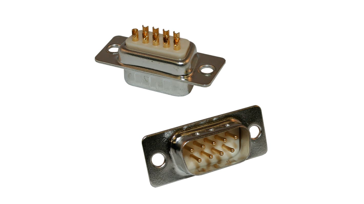 Norcomp 172 9 Way Panel Mount D-sub Connector Plug, 2.54mm Pitch