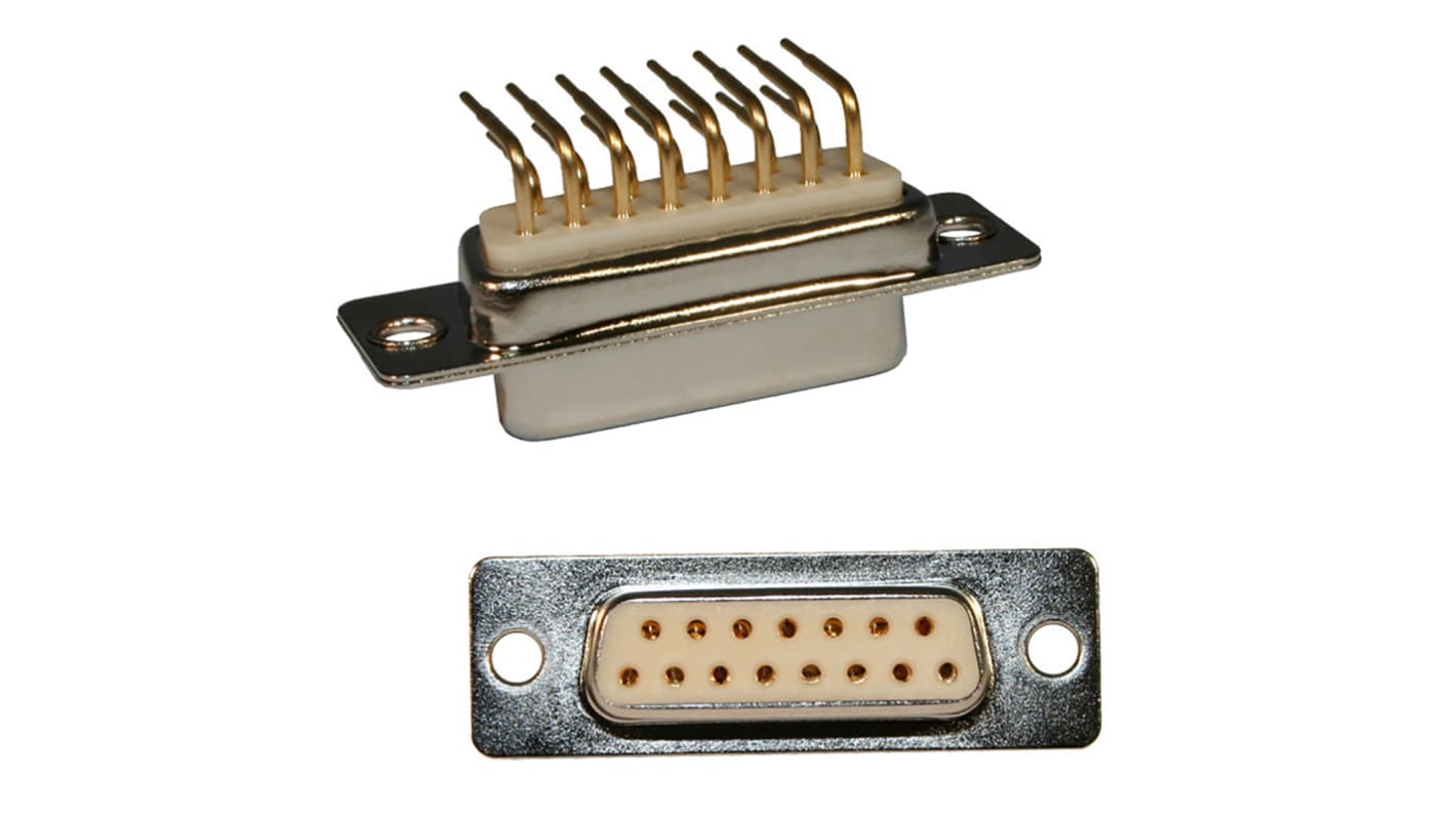 Conector D-sub Norcomp, Serie 173, paso 2.54mm, Ángulo de 90° D-Sub estándar, Montaje en orificio pasante, Hembra,