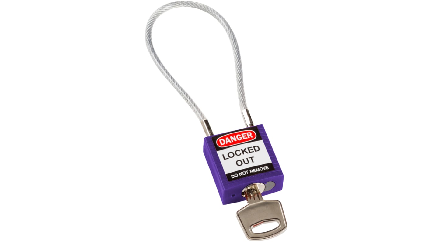Brady Purple 1-Lock Glass Fibre Reinforced Plastic Safety Padlocks, 4.7mm Shackle