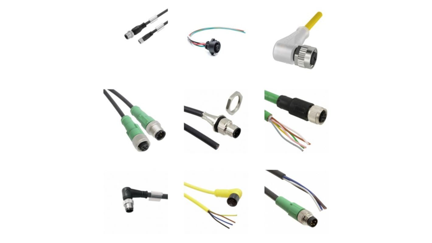 Amphenol Industrial Straight Female 12 way X-Lok D Size to Unterminated Sensor Actuator Cable, 1m