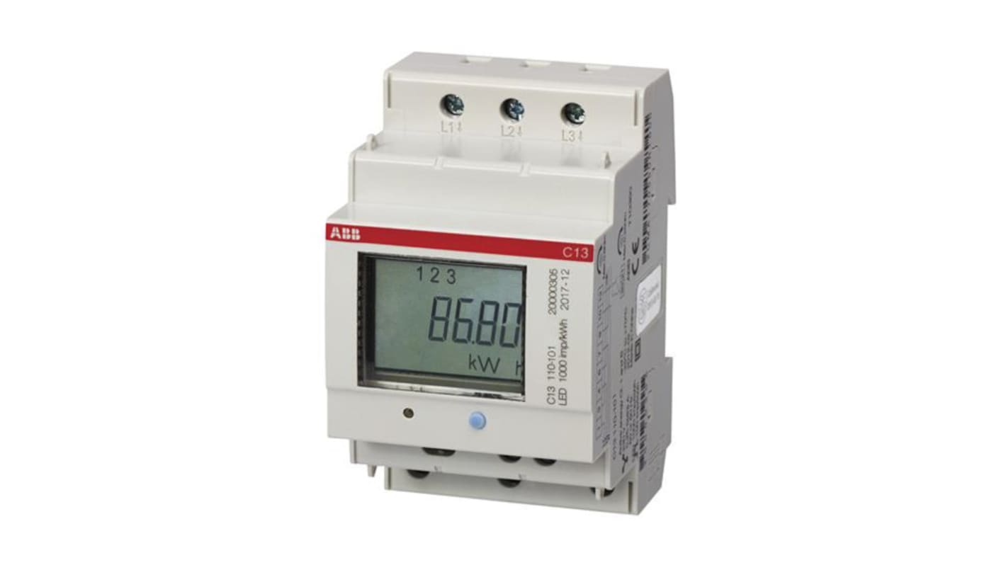 Compteur d'énergie ABB C13, 3 phases, 40 V dc, 100 mA/1S