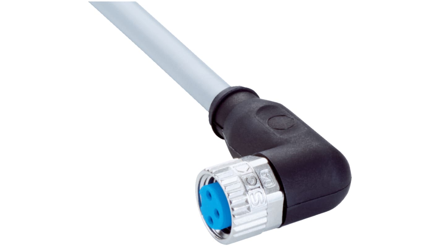 Sick Right Angle Female 3 way M8 to 3 way Unterminated Sensor Actuator Cable, 5m