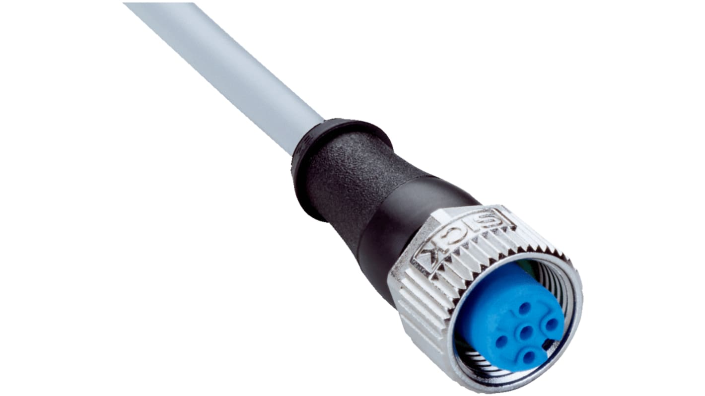 Cable de conexión Sick, con. A M12 Hembra, 4 polos, con. B Sin terminación, 4 polos, cod.: A, long. 10m, 250 V, 4 A