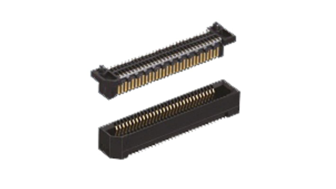 Hirose ER8 Series Straight Surface Mount PCB Header, 70 Contact(s), 0.8mm Pitch, 2 Row(s), Shrouded