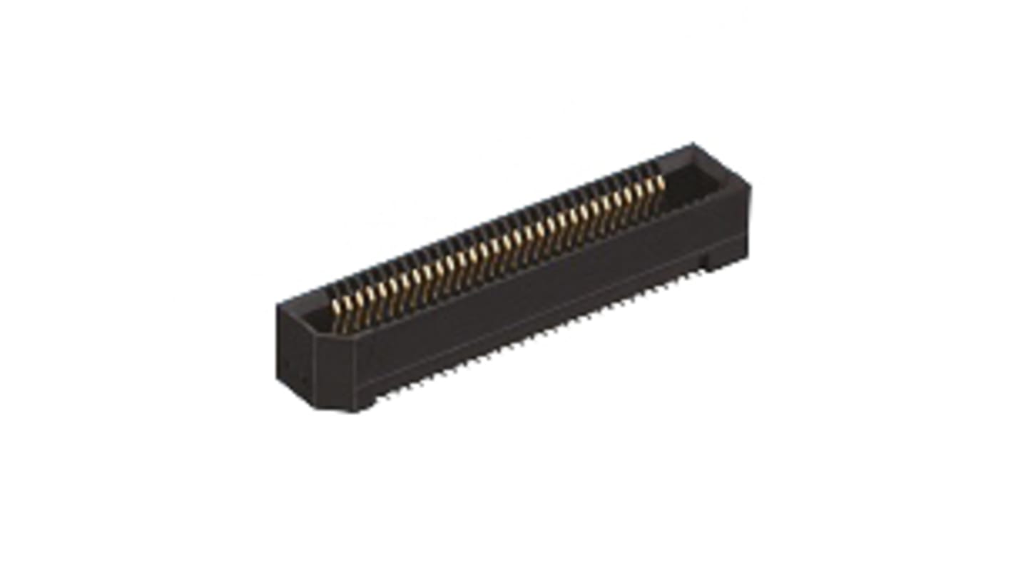 Hirose ER8 Series Straight Surface Mount PCB Socket, 100-Contact, 2-Row, 0.8mm Pitch, Solder Termination