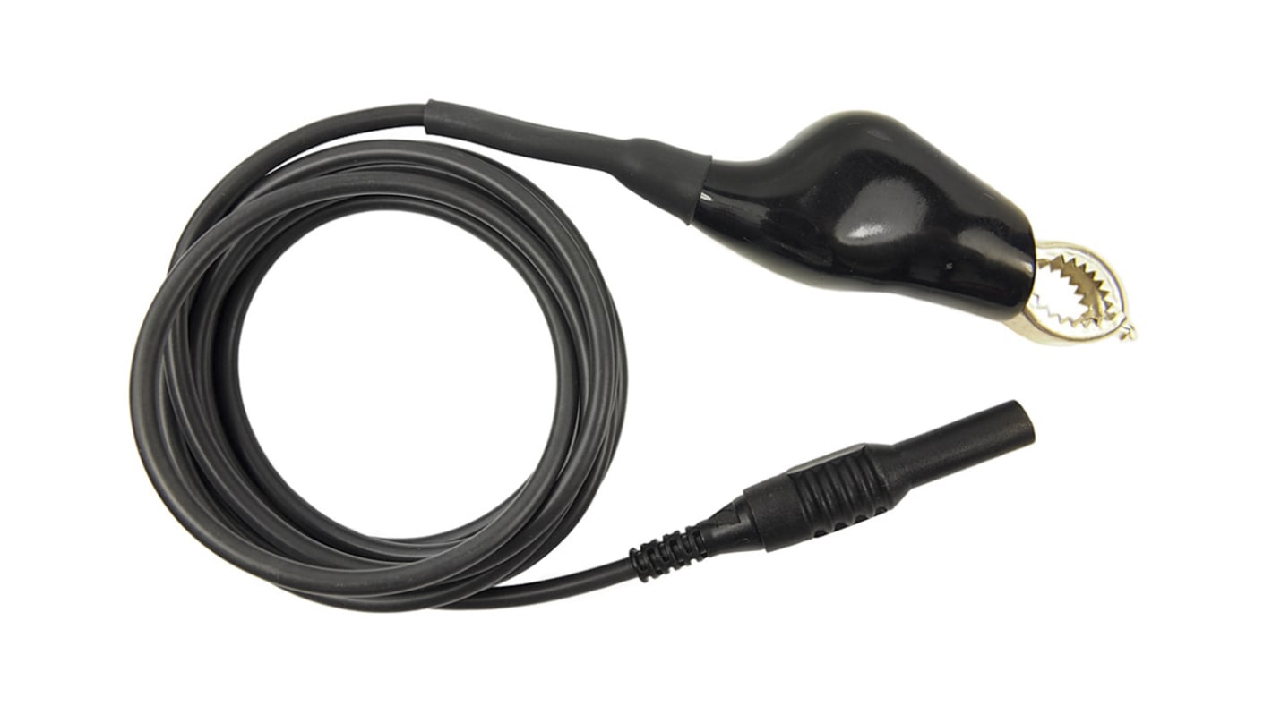 Cable con pinza cocodrilo RS PRO de color Negro, 48V, 1A, 2m