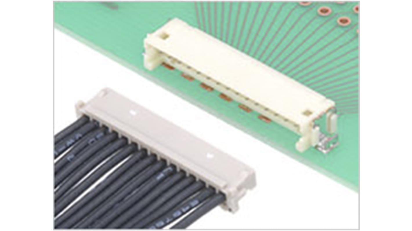 Hirose DF13 Series Straight Surface Mount PCB Header, 30 Contact(s), 1.25mm Pitch, 1 Row(s), Shrouded