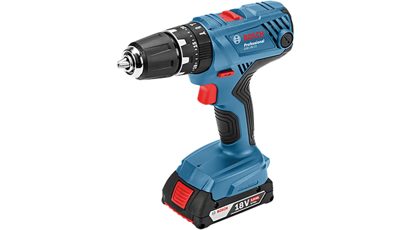 Bosch GSB 18V-21 Li-Ion Akku Bore/skruemaskine, 18V, Type C - Euro Plug