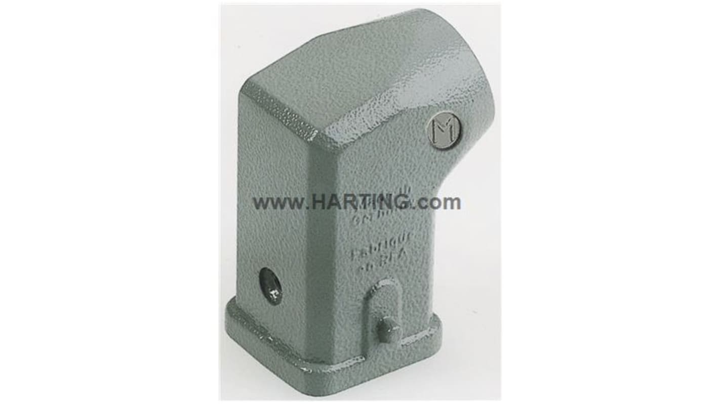 Carcasa para conector industrial con entrada en ángulo HARTING serie Han A tamaño 3A, con rosca M20