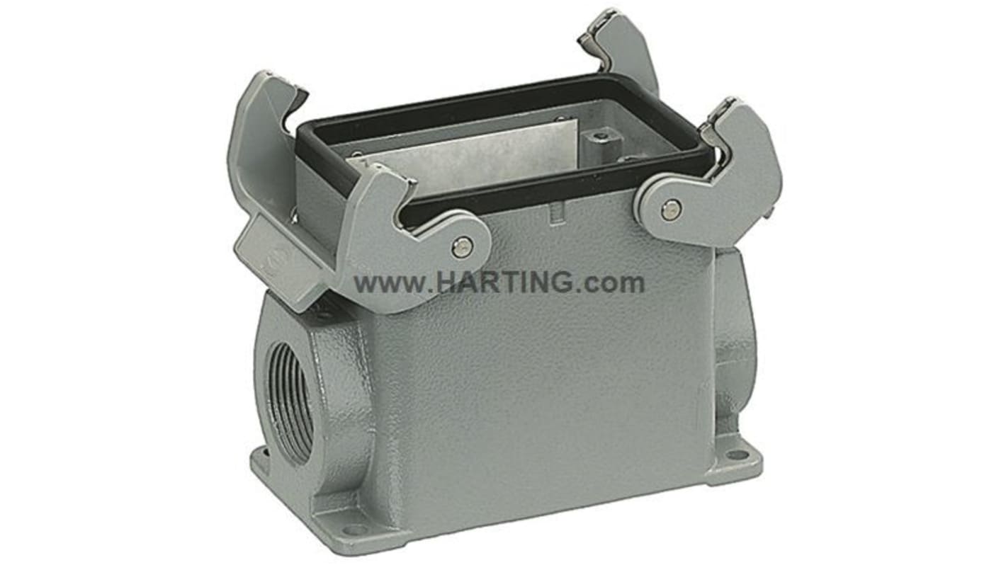 Carcasa para conector industrial con entrada lateral HARTING serie Han A tamaño 32A, con rosca M32