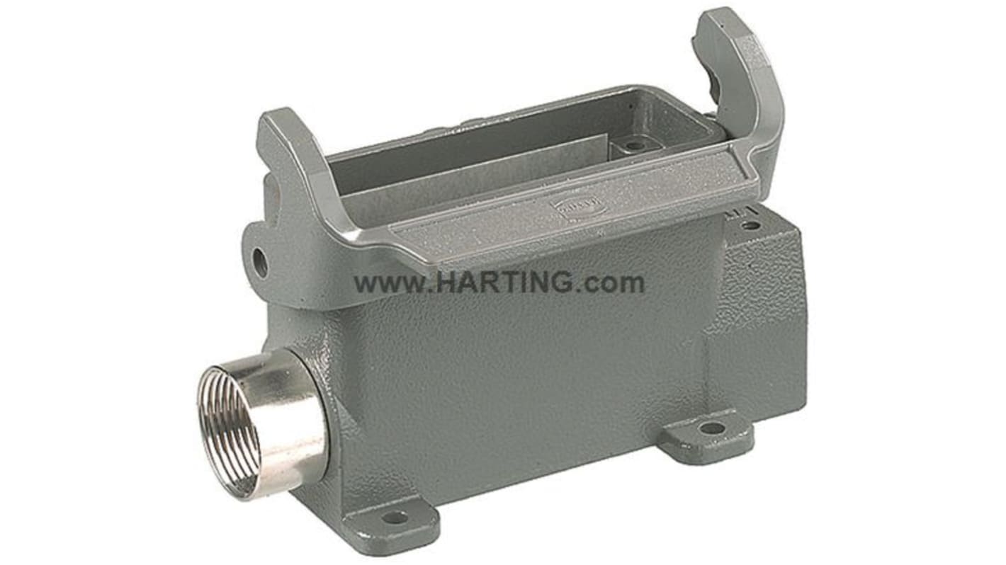 Carcasa para conector industrial con Recto HARTING serie Han A tamaño 16A, con rosca PG16