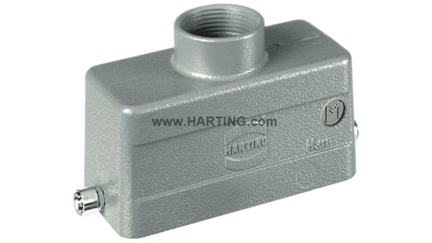 Carcasa para conector industrial con entrada superior HARTING serie Han B tamaño 16B, con rosca M32