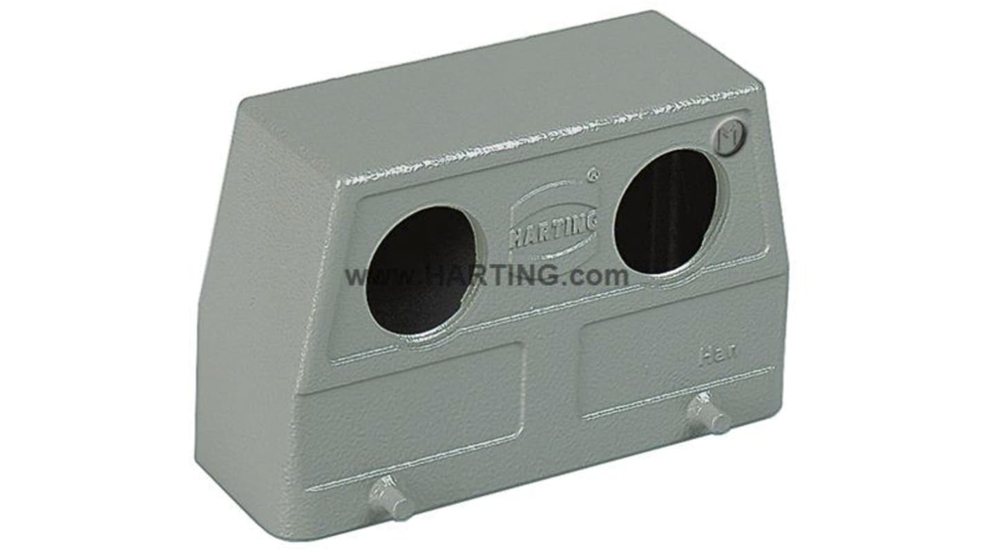 Carcasa para conector industrial con entrada en ángulo HARTING serie Han B tamaño 24B, con rosca M25 x 2