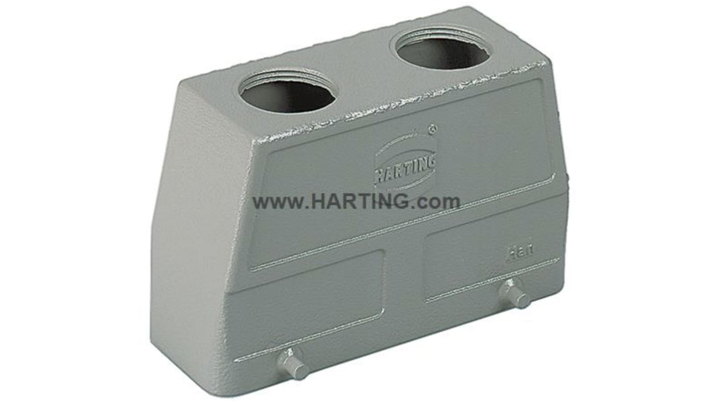 Carcasa para conector industrial con entrada superior HARTING serie Han B tamaño 24B, con rosca PG 29 x 2