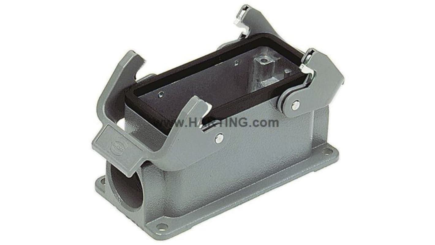 Base para conector industrial con entrada lateral HARTING serie Han B tamaño 24B, con rosca M25