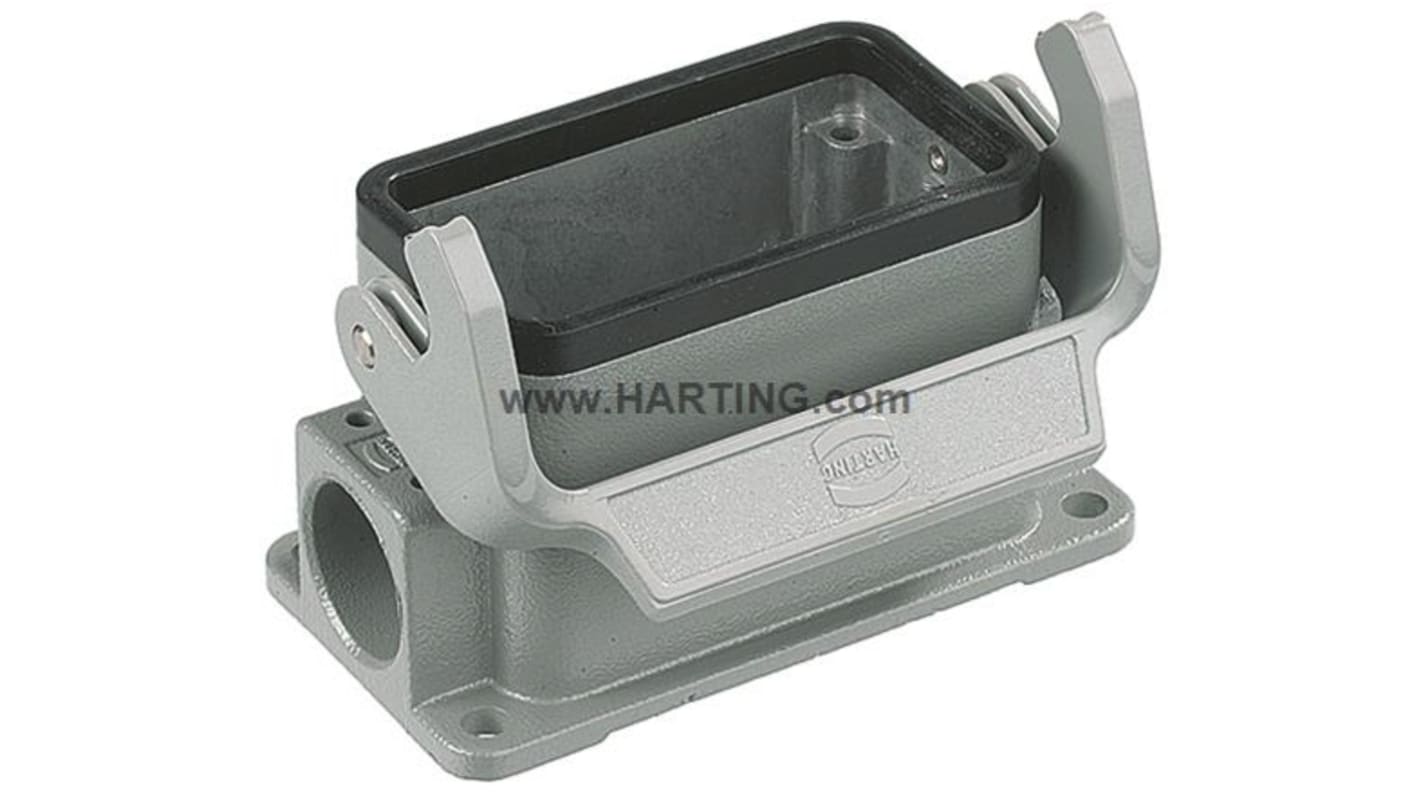 Base para conector industrial con entrada lateral HARTING serie Han B tamaño 24B, con rosca M25