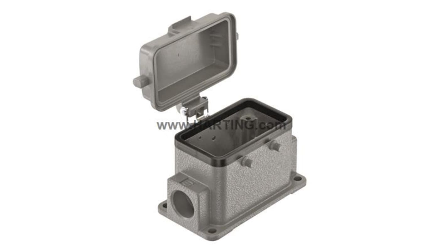 Base para conector industrial con entrada lateral HARTING serie Han B tamaño 10B, con rosca M20