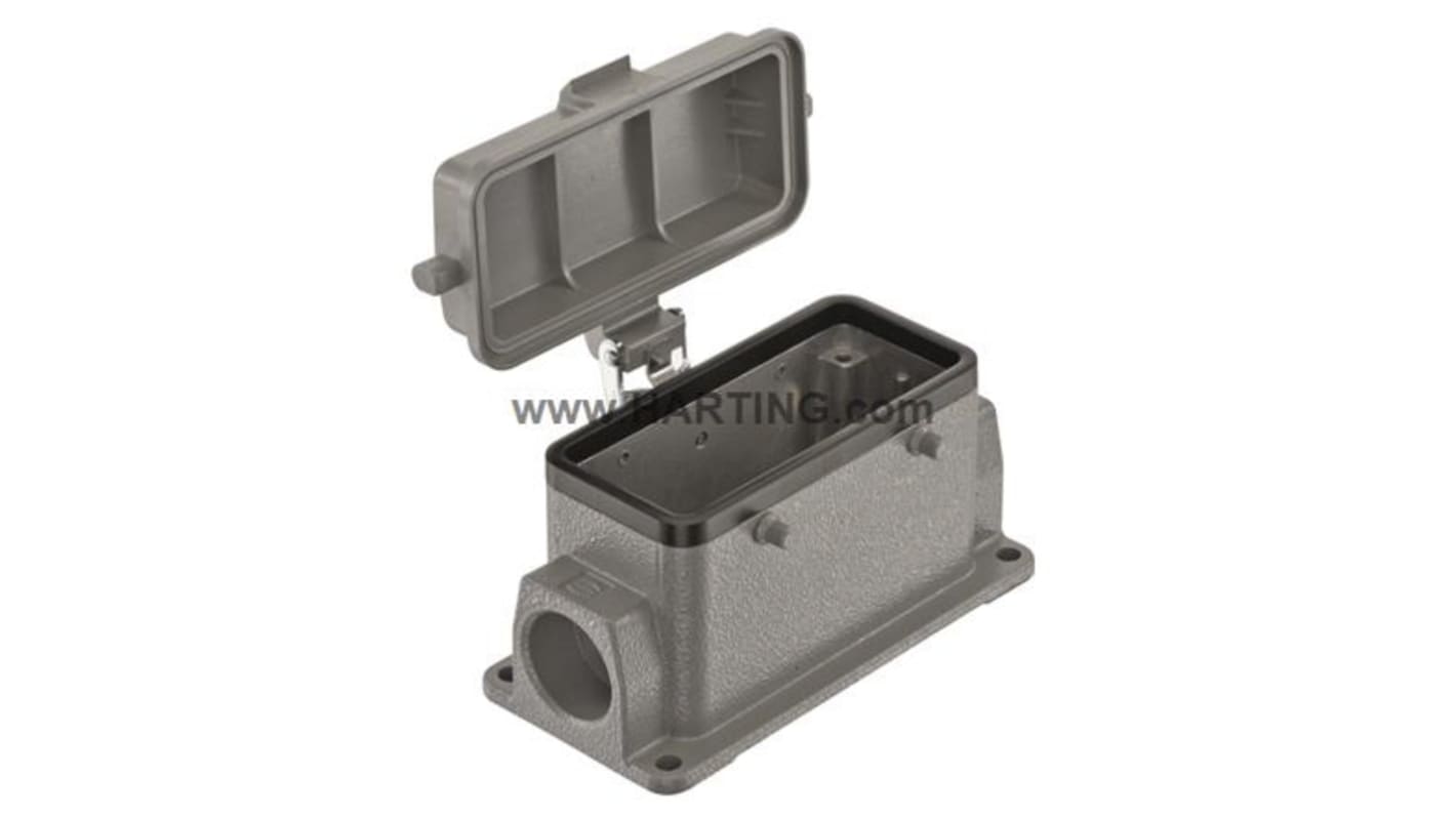 Base para conector industrial con entrada lateral HARTING serie Han B tamaño 16B, con rosca M25 x 2